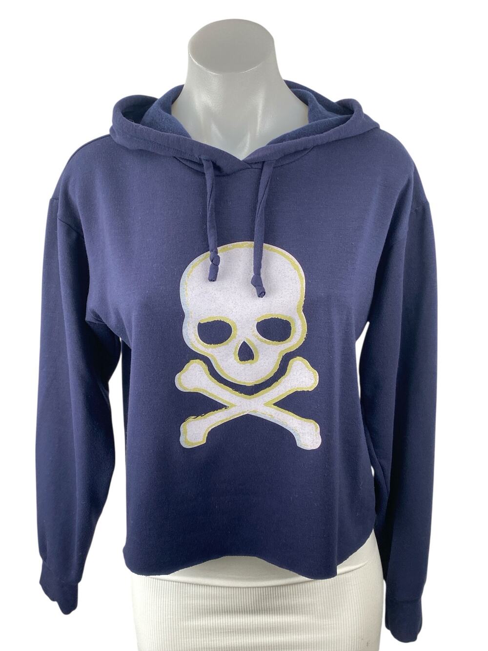 Soulcycle Women's Navy Blue Skull Skeleton Hoodie Hooded Sweatshirt Top Size S